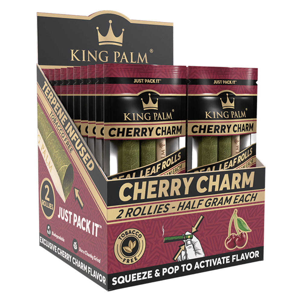 King Palm Rollie 2-Pack Cherry Charm Flavor Display Box Front View