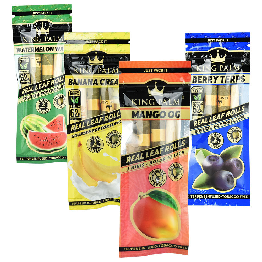 Assorted King Palm Mini Flavor Burst Rolls, Tobacco-Free, Front View