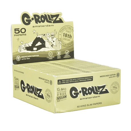 G-ROLLZ Medicago Sativa Extra Thin King Size Slim Rolling Papers 50 Pack Display