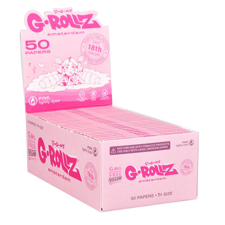 G-ROLLZ Lightly Dyed Pink Papers | 50pc | 50pk Display