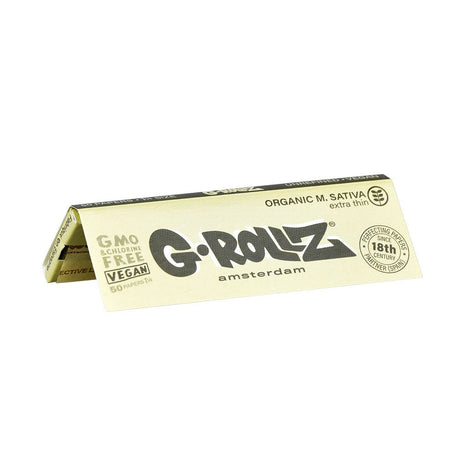 G-ROLLZ Organic Medicago Sativa Extra Thin Rolling Papers 50pc 1 1/4 Front View