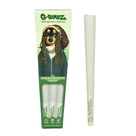 G-ROLLZ Organic Green Hemp Cones Display Pack and Single King Size Cone