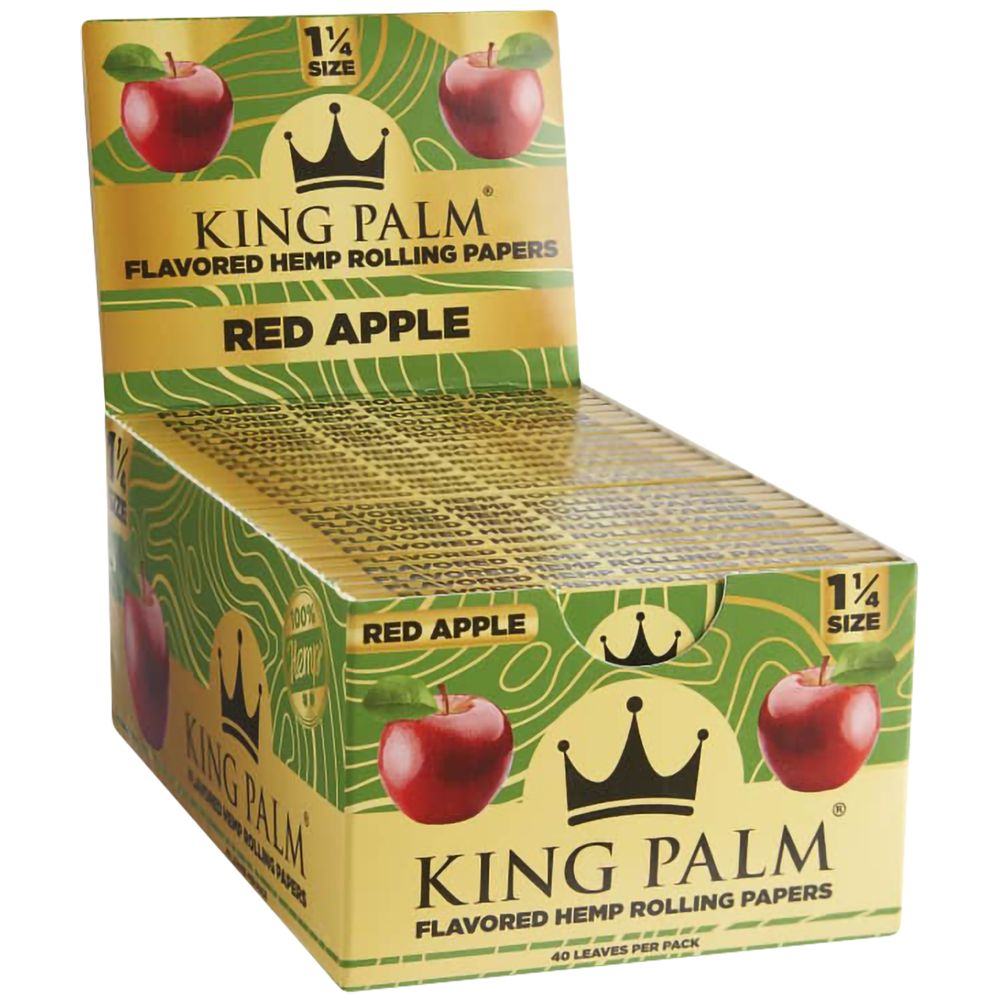 King Palm Flavored Hemp Rolling Papers, Red Apple, 1 1/4 Size, 50pk Display Front View