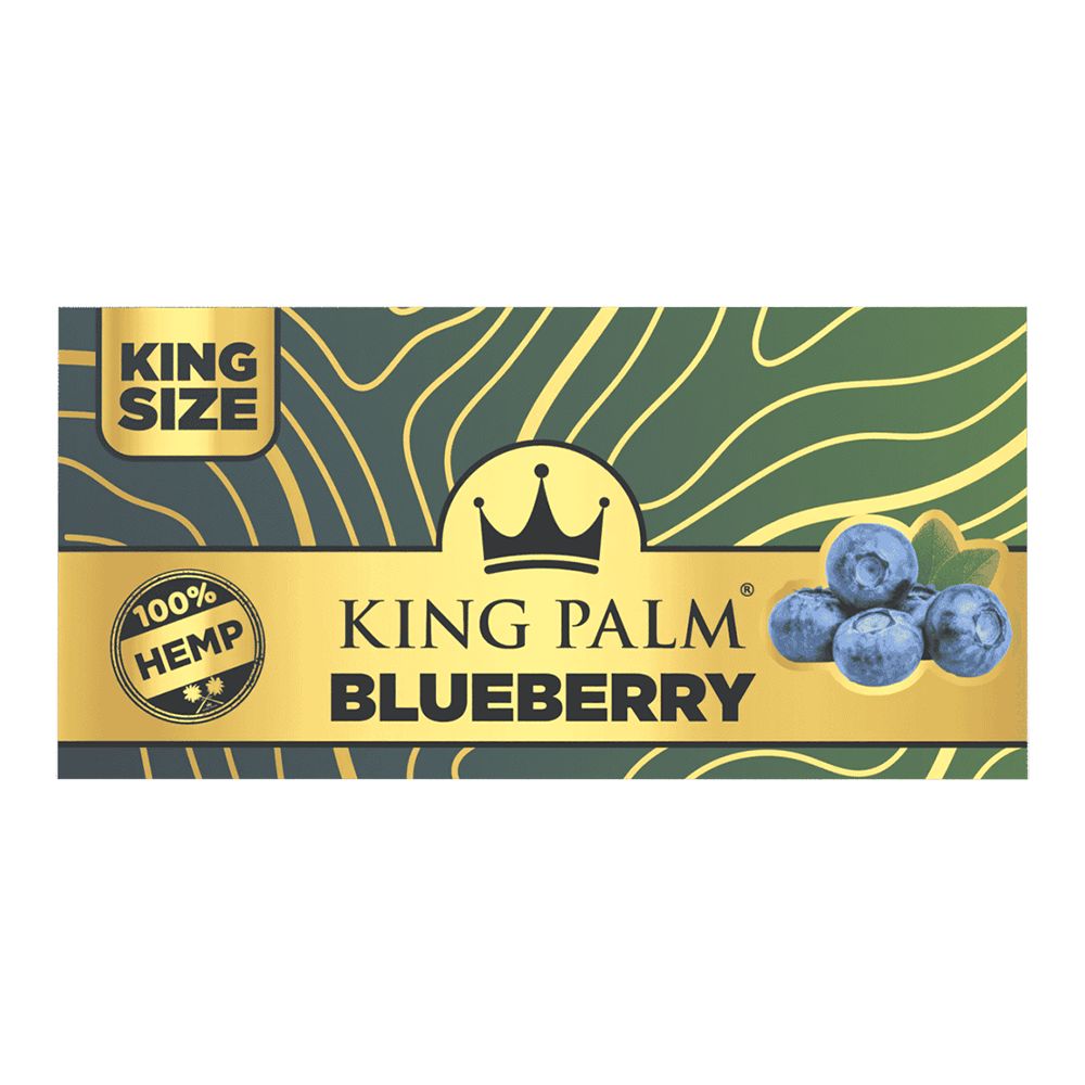 King Palm King Size Flavored Hemp Rolling Papers with Blueberry Tips - Front View