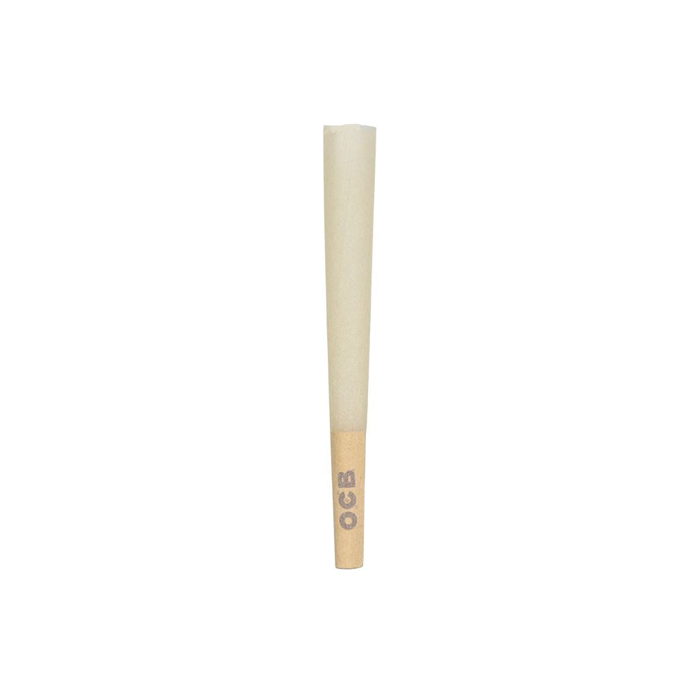 OCB Bamboo Ultra-Thin Pre-Rolled Cone Front View, Vegan, Slow-Burning, 1 1/4" Size, 900ct