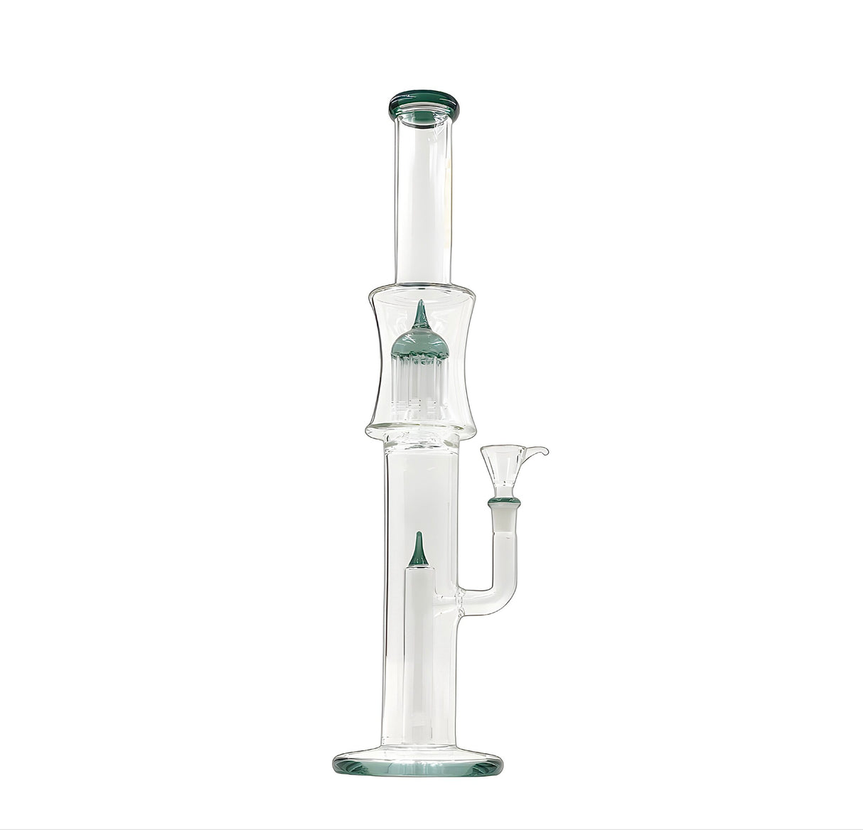 Rock Glass 18" Straight Tube Bong with 8-Arm Tree Percolator