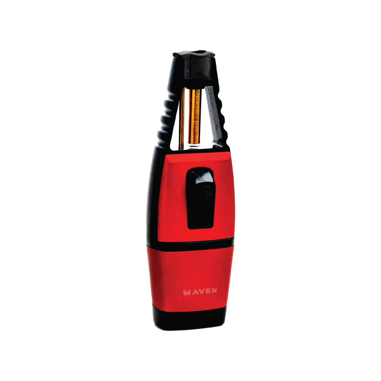 Maven Torch Noble in Red - Ergonomic Single Jet Butane Lighter, Front View