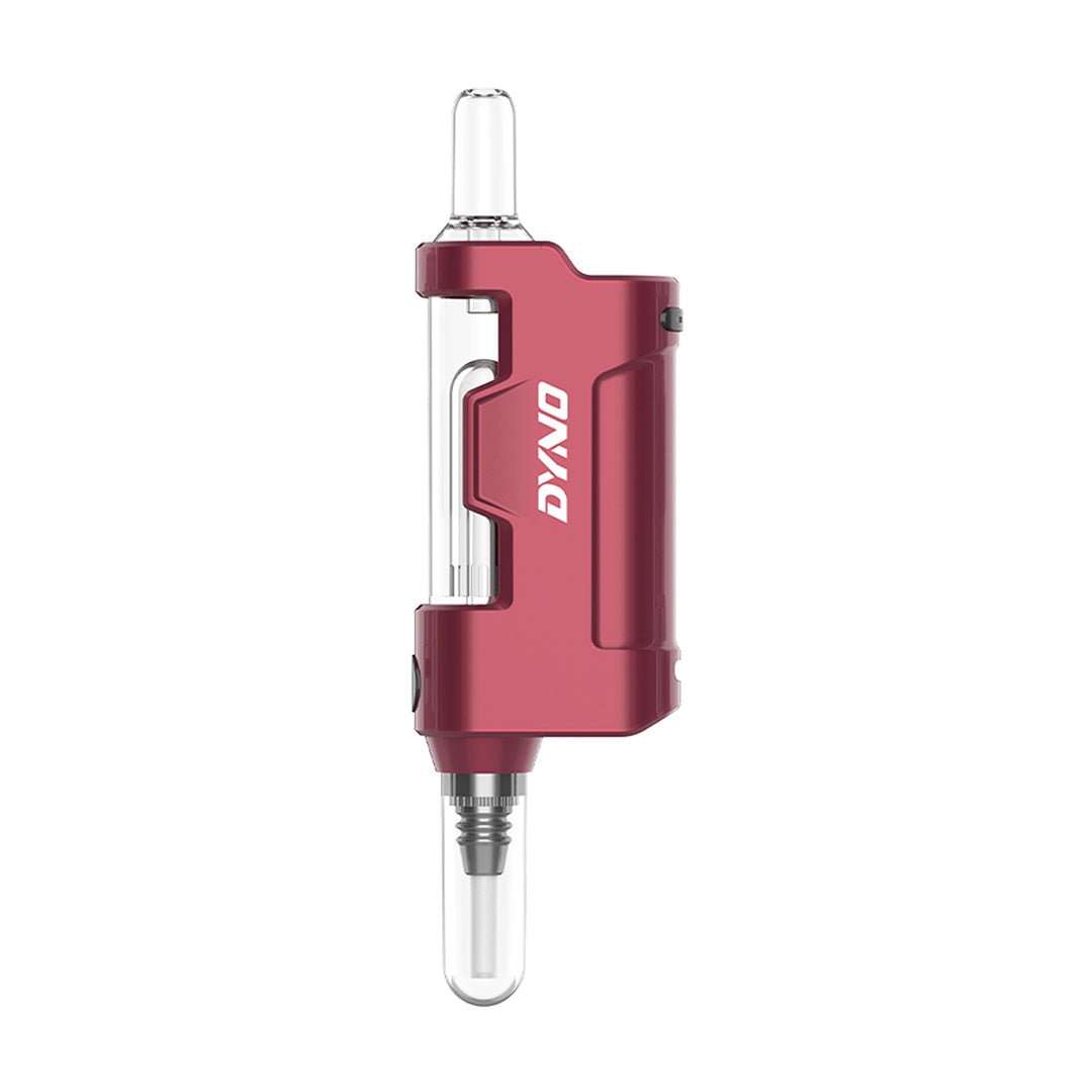 Yocan Dyno Vaporizer in Red - Compact, Portable Design with Clear Mouthpiece - Front View