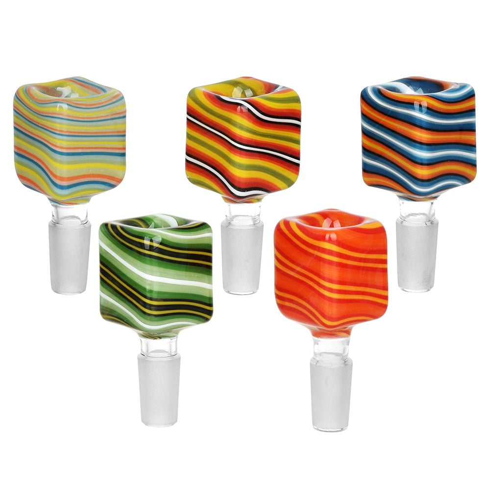 Retro-Glide Square Herb Slide | 14mm M | Assorted Colors | 5 Pack