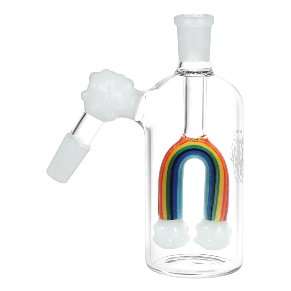 Pulsar Chasing Rainbows Ash Catcher, 5", 14mm, 45 Degree with colorful design - Front View