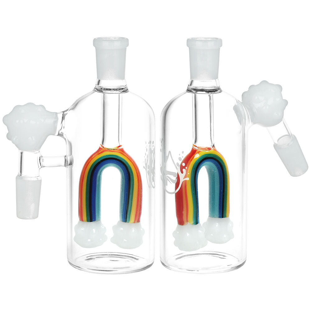 Pulsar Chasing Rainbows Ash Catcher, 5" height, 14mm joint, front and angle view