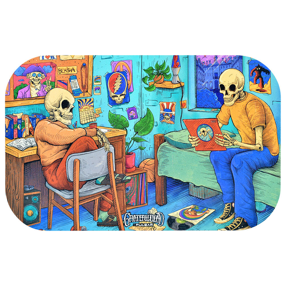 Pulsar Grateful Dead Roomies Metal Rolling Tray with Vibrant Artwork and Magnetic Cover