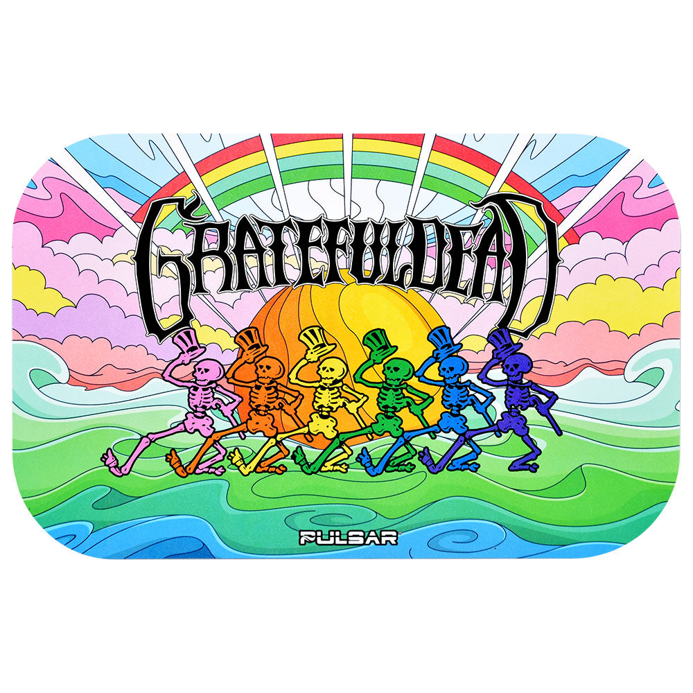 Pulsar Grateful Dead "Under the Rainbow" Rolling Tray with vibrant, colorful design - Front View