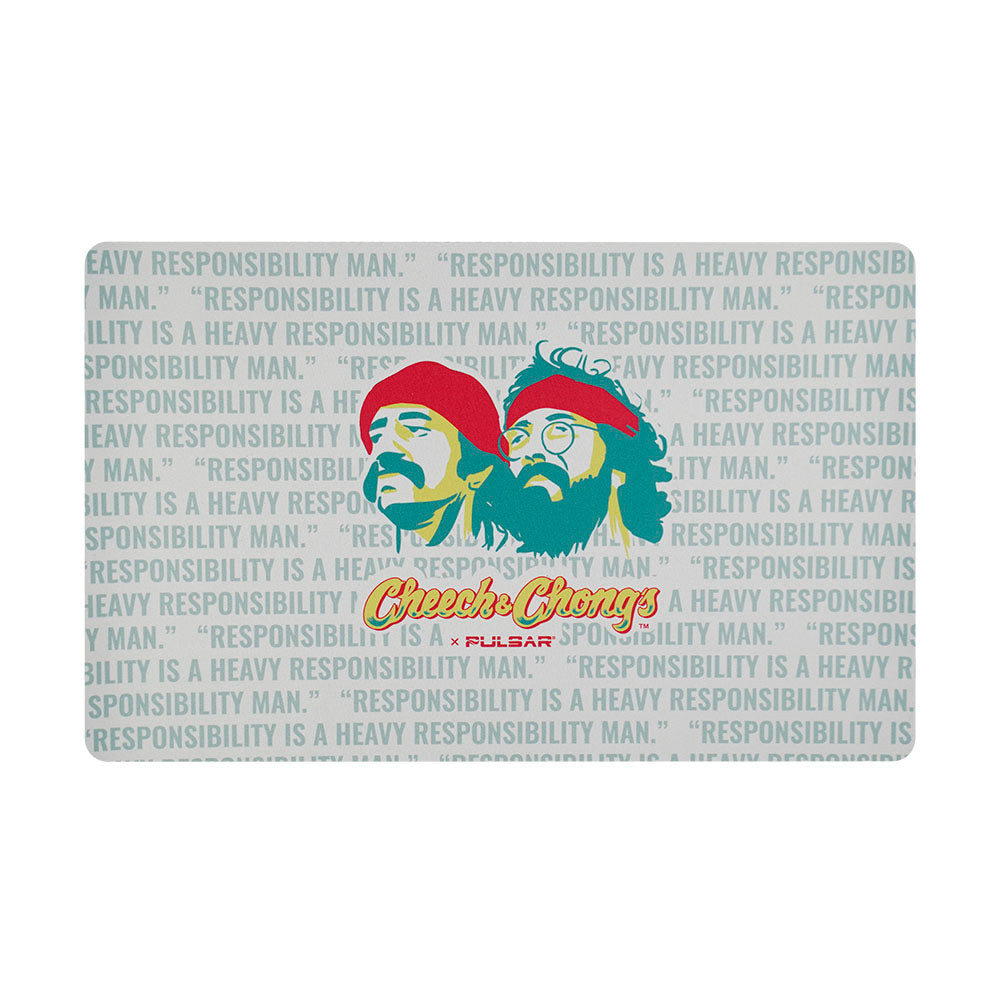 Pulsar x Cheech & Chong DabPadz - 'Responsibility' 16"x10" Mat, Front View