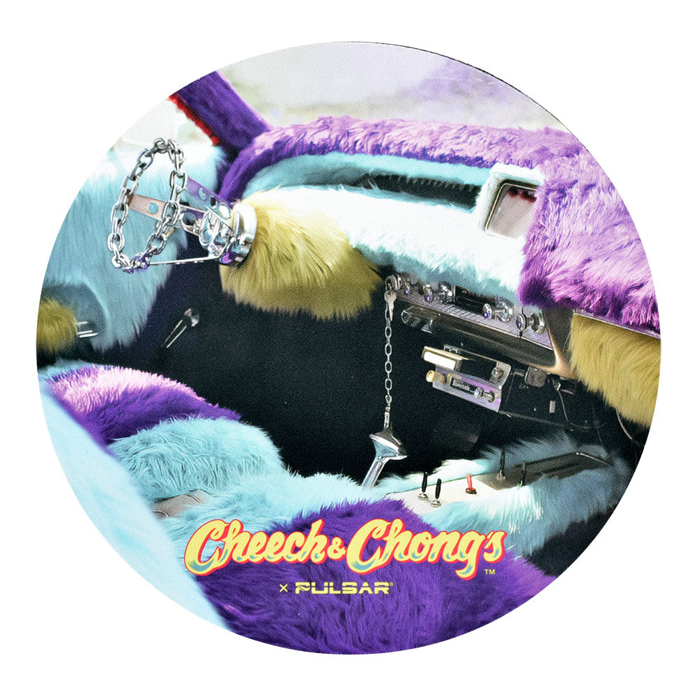 Pulsar Cheech & Chong 8" DabPadz Love Machine cushion with vibrant faux fur design