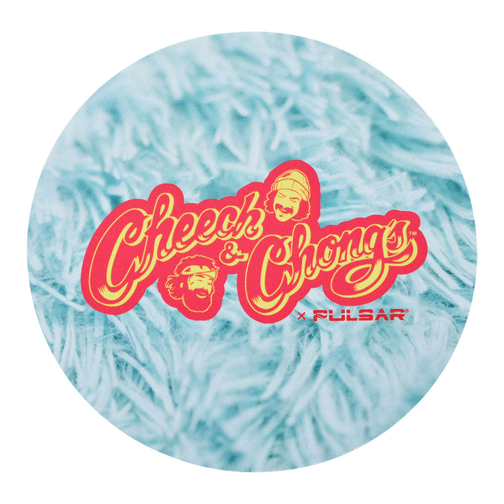 Pulsar x Cheech & Chong 8" Funky Shag DabPadz - Round Shock-Absorbent Mat