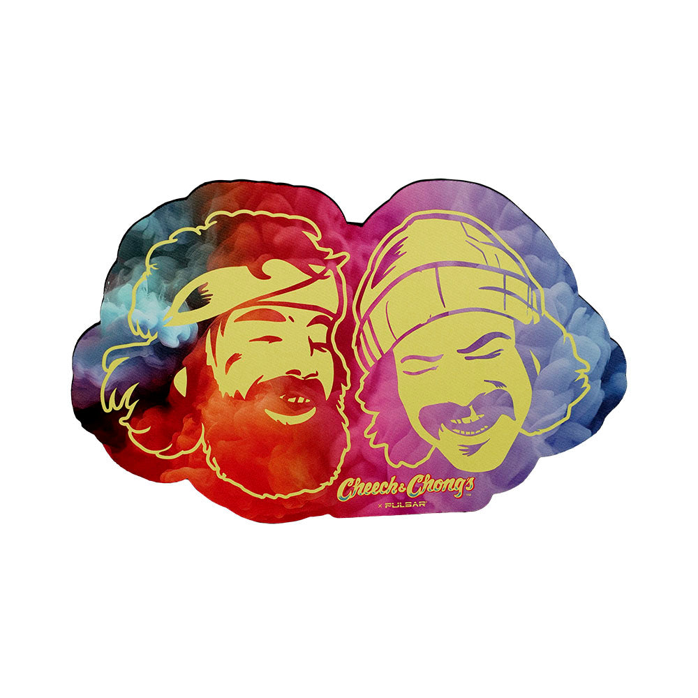 Pulsar Cheech & Chong DabPadz with diecut smoke design, 15"x9.5" mat for dab rig stability
