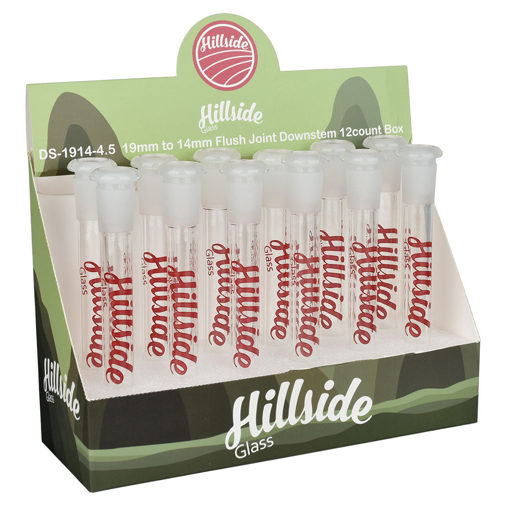 Hillside Glass 4.5" Downstem Display, 12PC, 14mm to 19mm Female Joint, Borosilicate