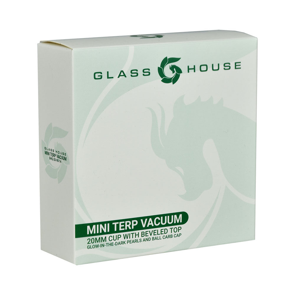Glass House Terp Vacuum Banger Kit packaging, 14mm male 90-degree angle, for dab rigs