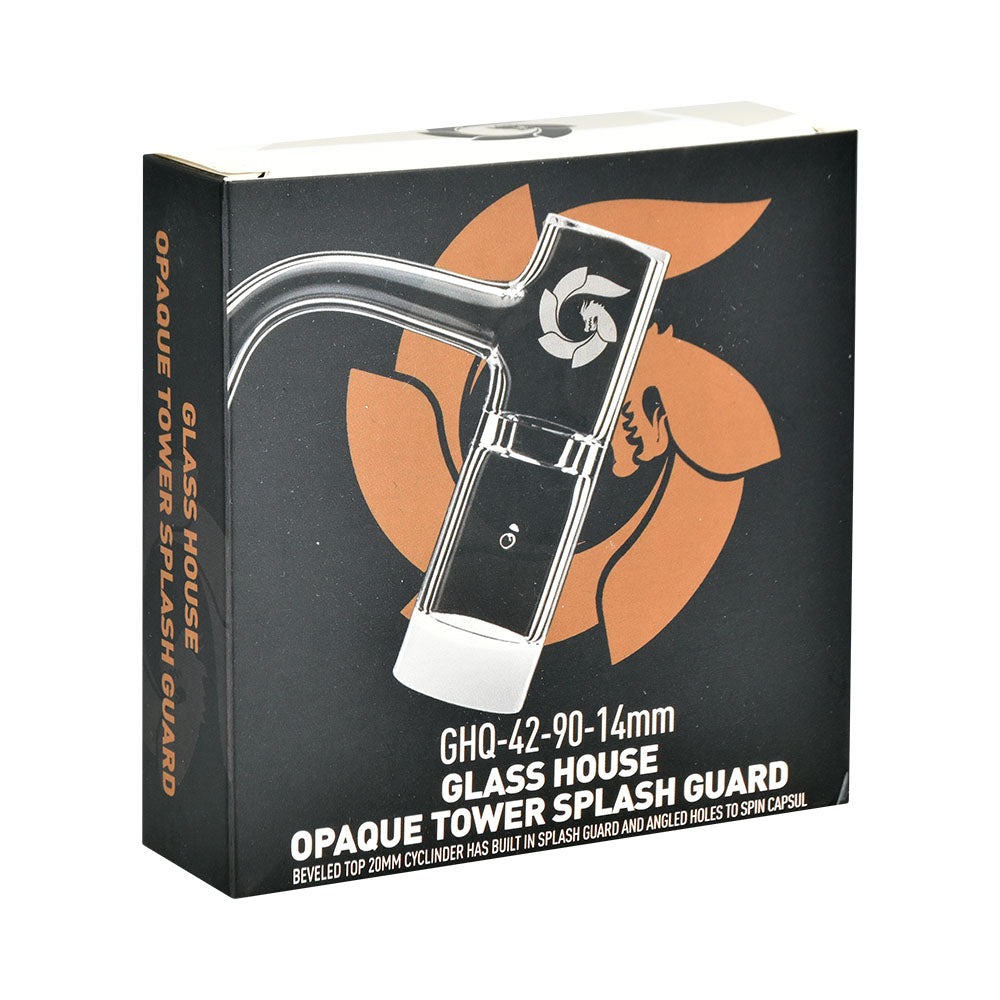 Glass House Opaque Tower Banger Kit - 14mm Male 90 Degree Angle, Front View on Packaging