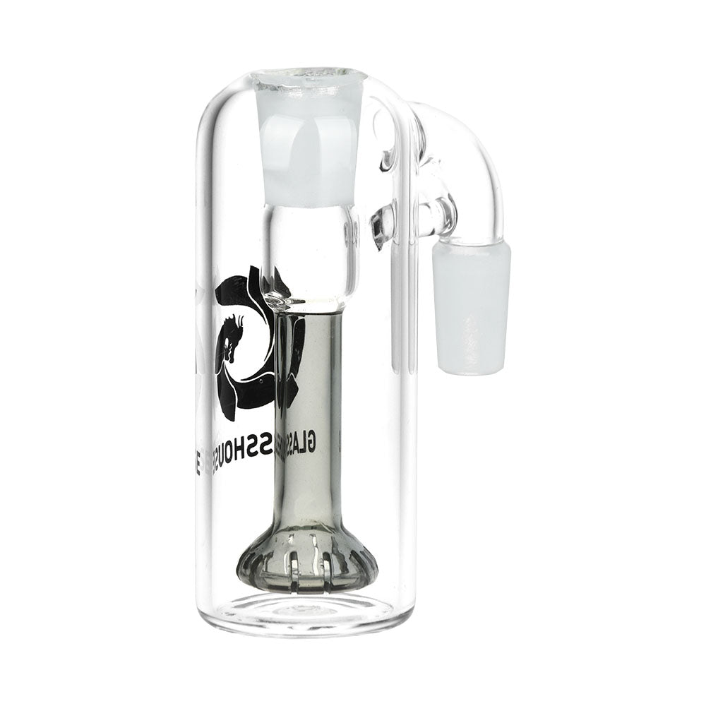 Glasshouse Showerhead Perc Ash Catcher in 14mm Male, 90 Degree Angle, Colored Accents