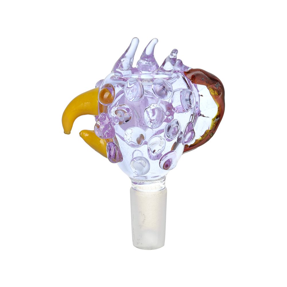 All Seeing Chicken Herb Slide - 14mm Male - Borosilicate Colored Glass