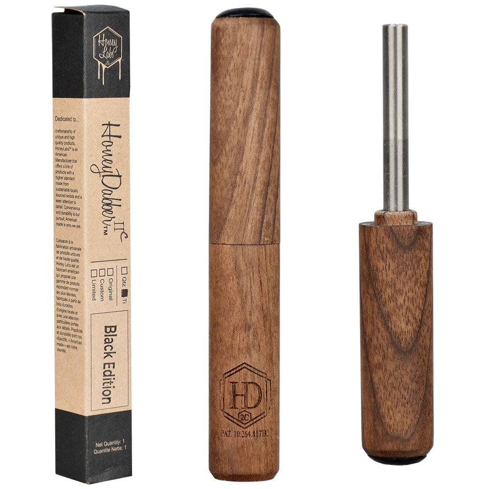 Honey Labs HoneyDabber II Black Walnut Vapor Straw with Packaging and Exposed Tip