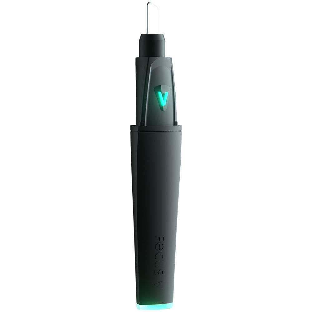 Focus V Saber Electric Dab Tool in Black, Front View, Portable with Easy-to-Clean Design