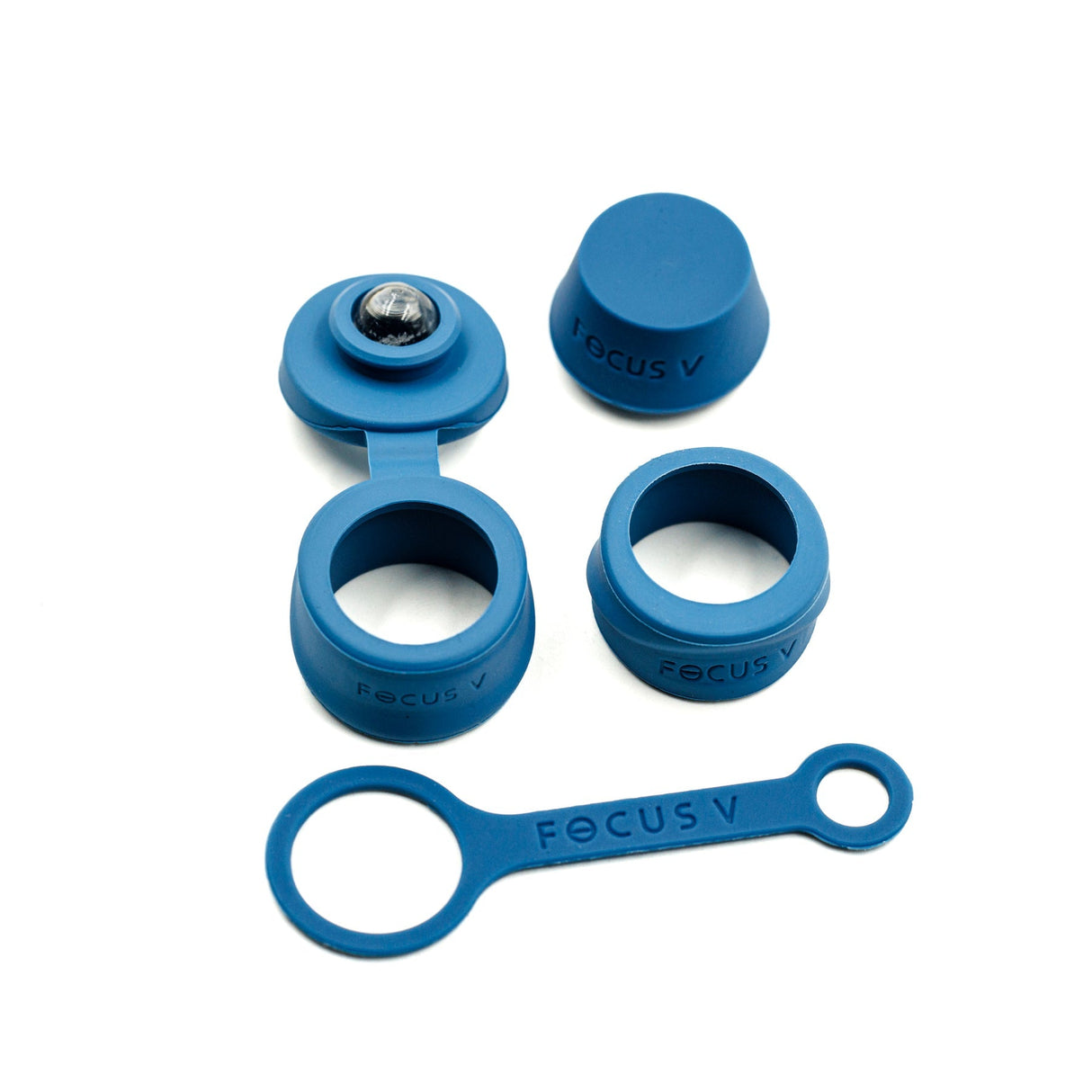 Focus V CARTA 2 Silicone Accessory Set in Midnight Blue, includes carb cap and dab tool