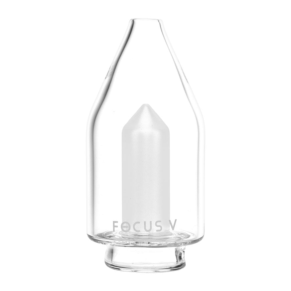 Focus V CARTA Glass Top accessory, clear variant, front view, easy to attach and clean for vaporizers