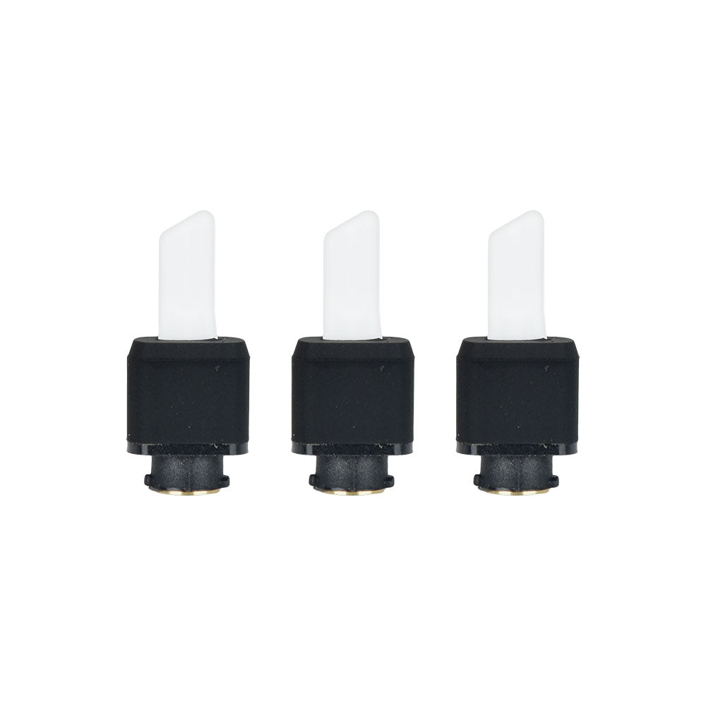 Focus V Saber Replacement Tip 3-Pack with Ceramic Inserts for Dab Rigs, Front View on White Background