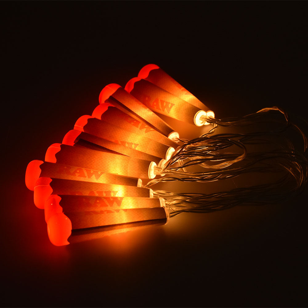 RAW Cone LED Party Lights glowing warmly, set of 11, perfect for home decoration and celebrations