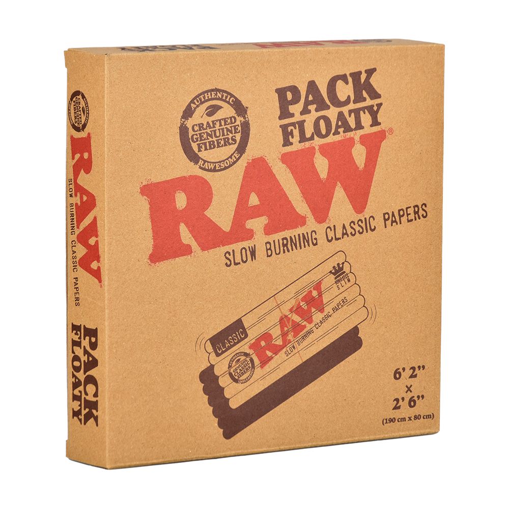 RAW Pack Pool Floaty box - 6ft vinyl float in classic design, front view on white background