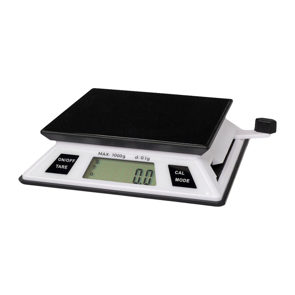 Truweigh ECO Kinetic Energy Mini Scale - 1000g x 0.1g, front view on a white background