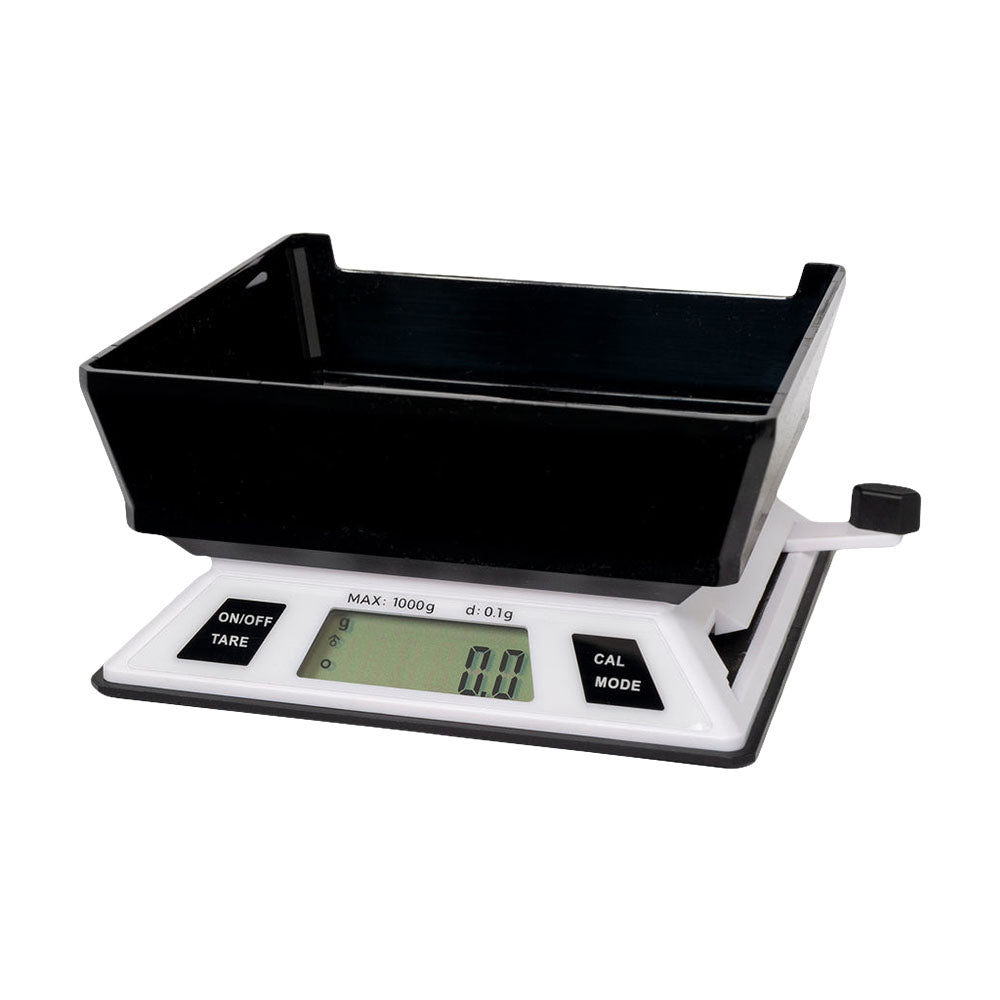 Truweigh ECO Kinetic Energy Mini Scale - 1000g x 0.1g, Front View on Seamless White