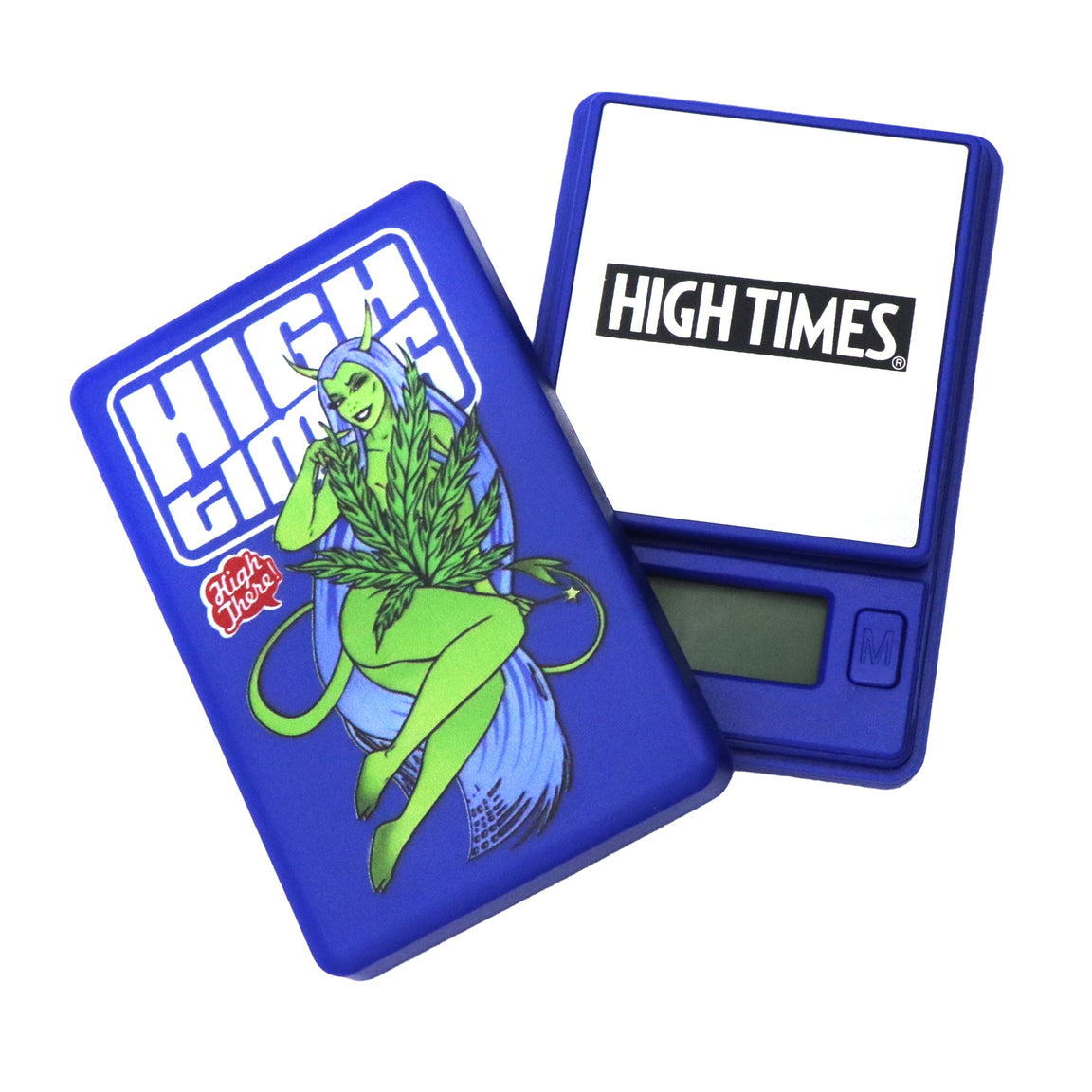 Infyniti High Times Virus Pocket Scale, blue with digital display, top view