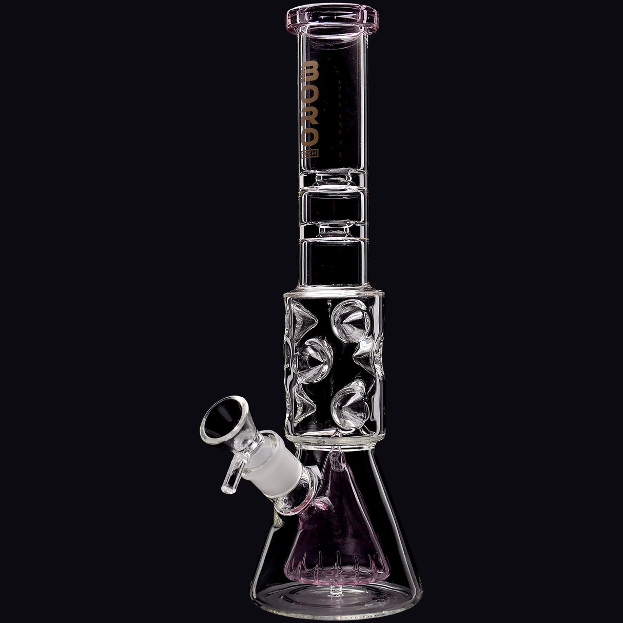 Borotech 12.5'' Slitted Pyramid Perc Beaker Bong
