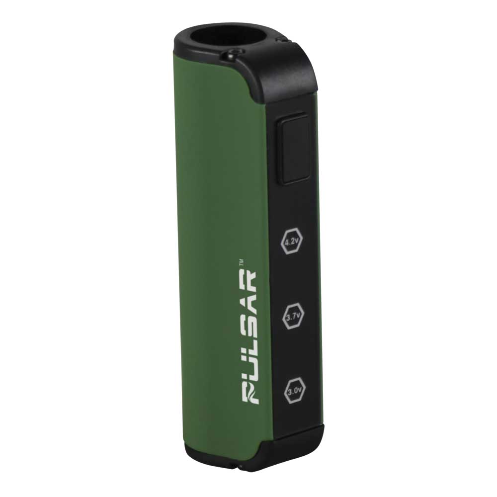 Pulsar M2 Thick Oil Cartridge Vape Battery in Green, Front View, Compact for Travel