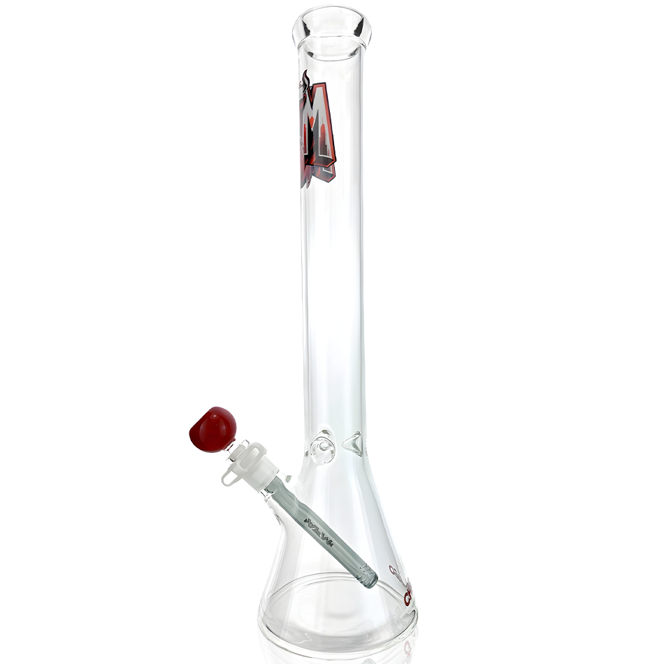 18" AFM Chicago Basketball Beaker Bong with Colored Glass Accents - Front View