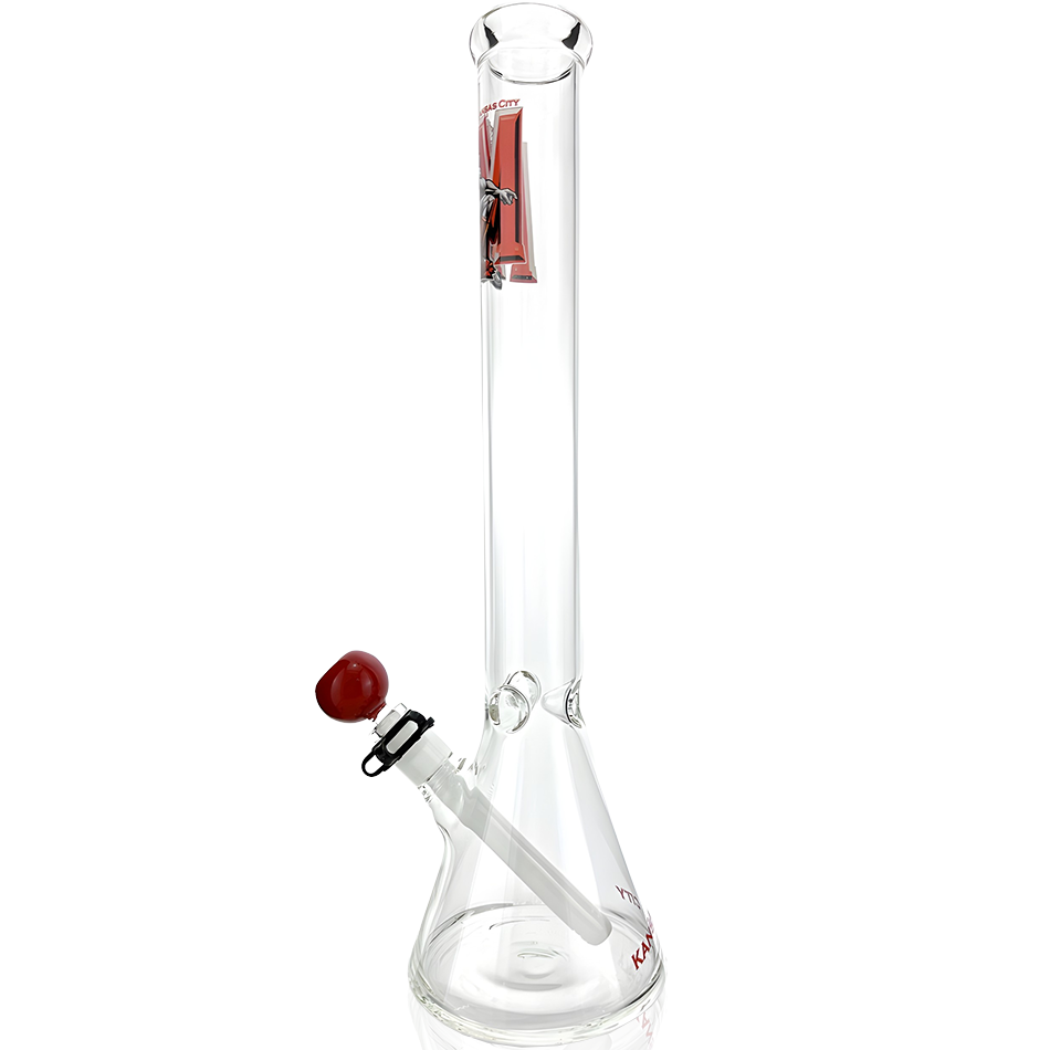 18" AFM Kansas City Beaker Bong Bundle with deep bowl and ice catcher, front view on white background