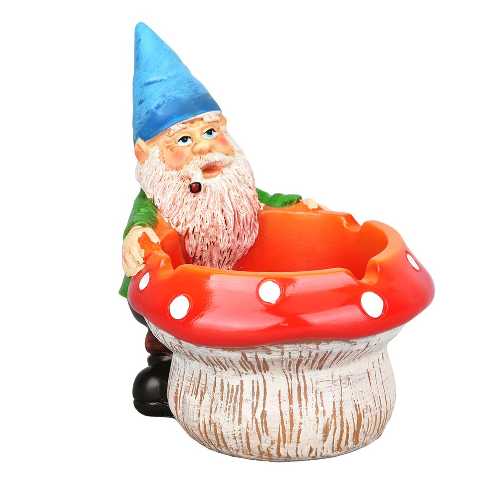 Smoking Gnome Mushroom Ashtray | 3.5"