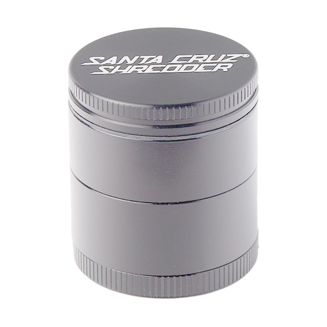 Santa Cruz Shredder Medium 4-Piece Grinder in Grey, Portable Aluminum Herb Grinder - Front View