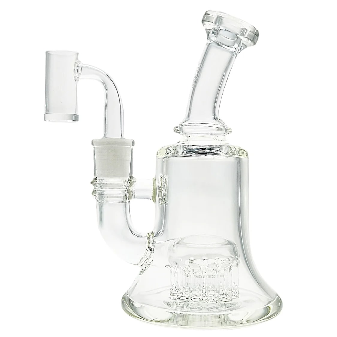 Thick Ass Glass 6.5" Bent Neck Bong w/ 12-Arm Diffuser & Bellow Base - 14MM Female