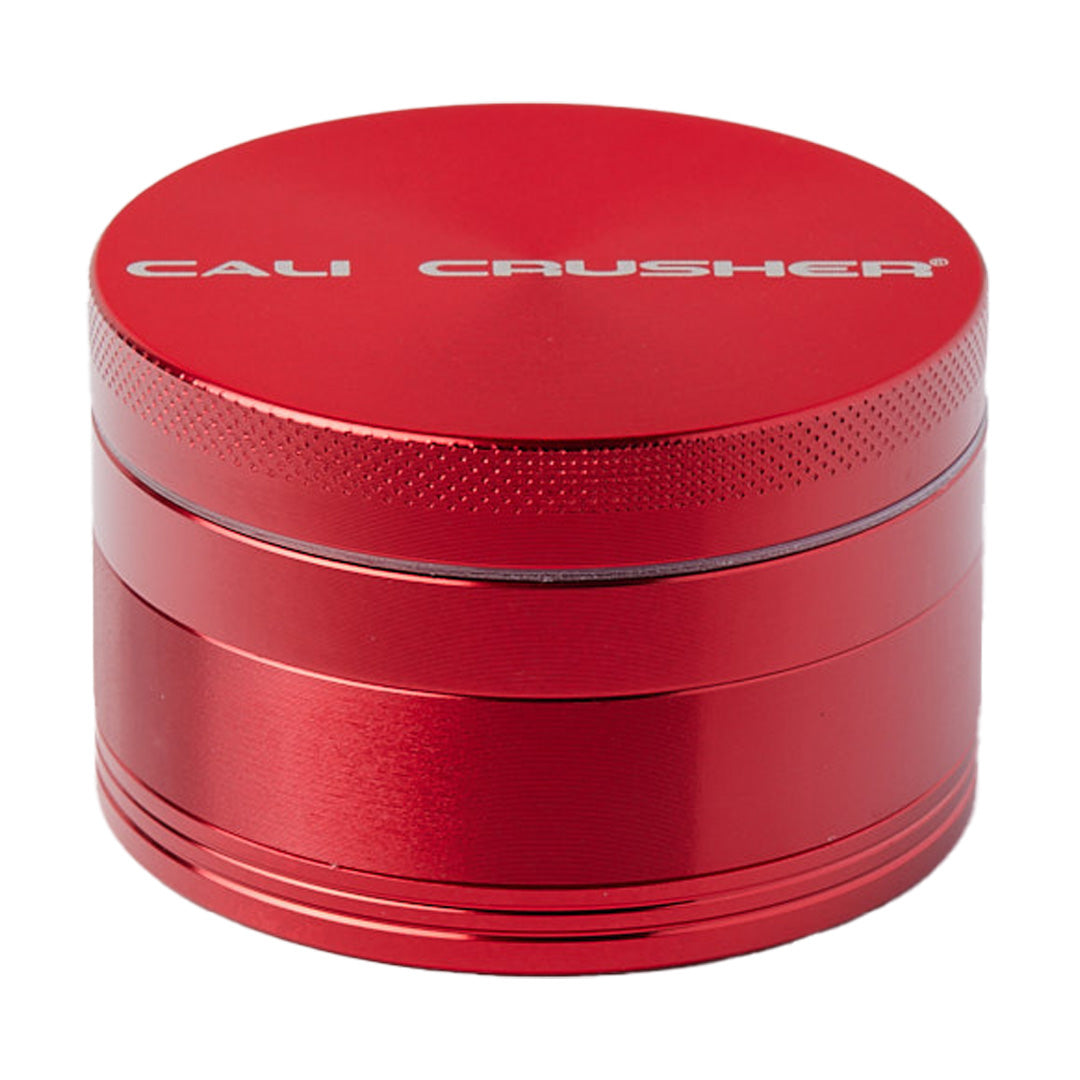 Cali Crusher O.G. 2.5" Aluminum 4-Piece Grinder in Red, Front View, for Dry Herbs