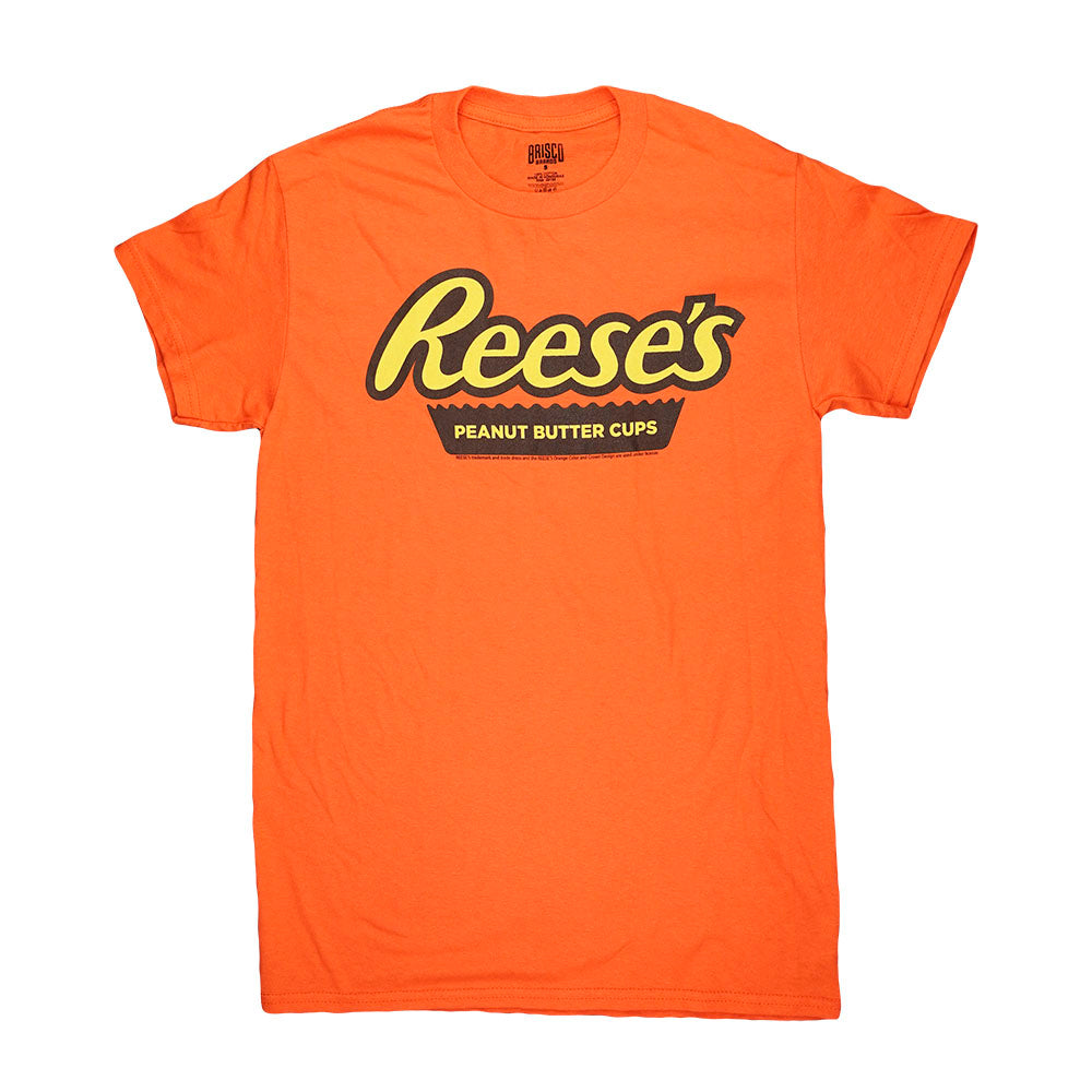 Brisco Brands Reese's Peanut Butter Cups Logo Orange T-Shirt Front View
