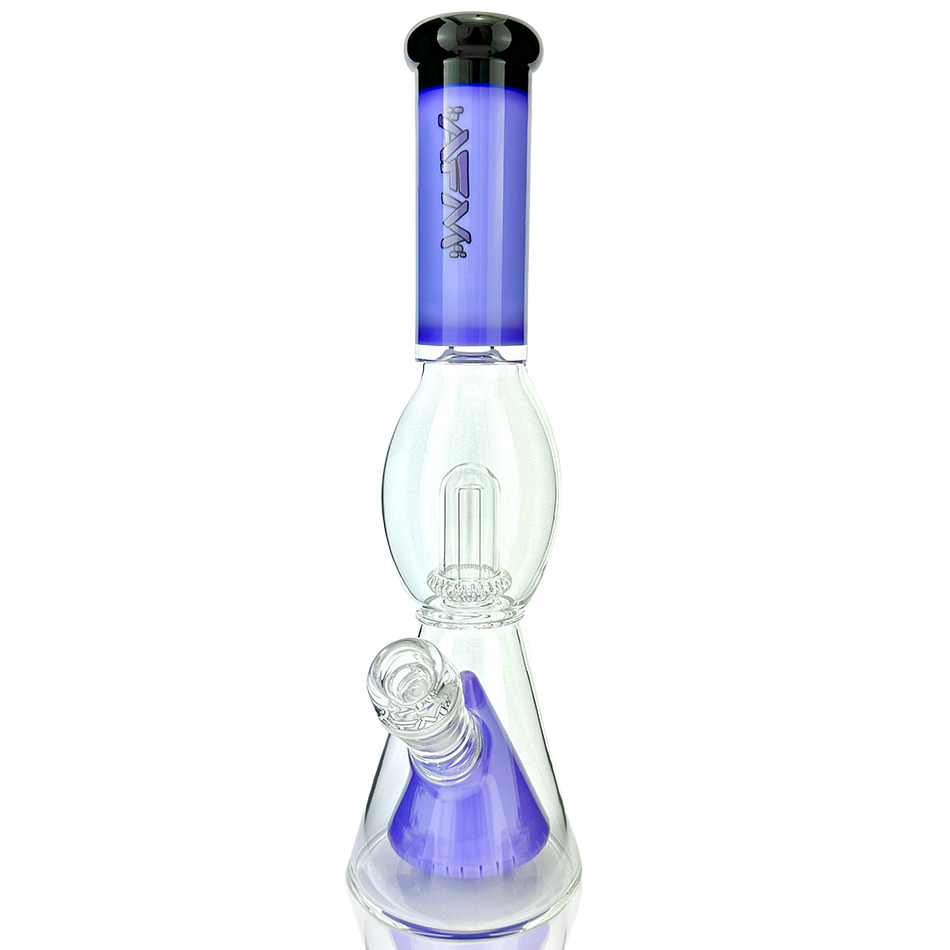 13" AFM Glass UFO Pyramid Beaker Bong with Color Accents and Showerhead Perc