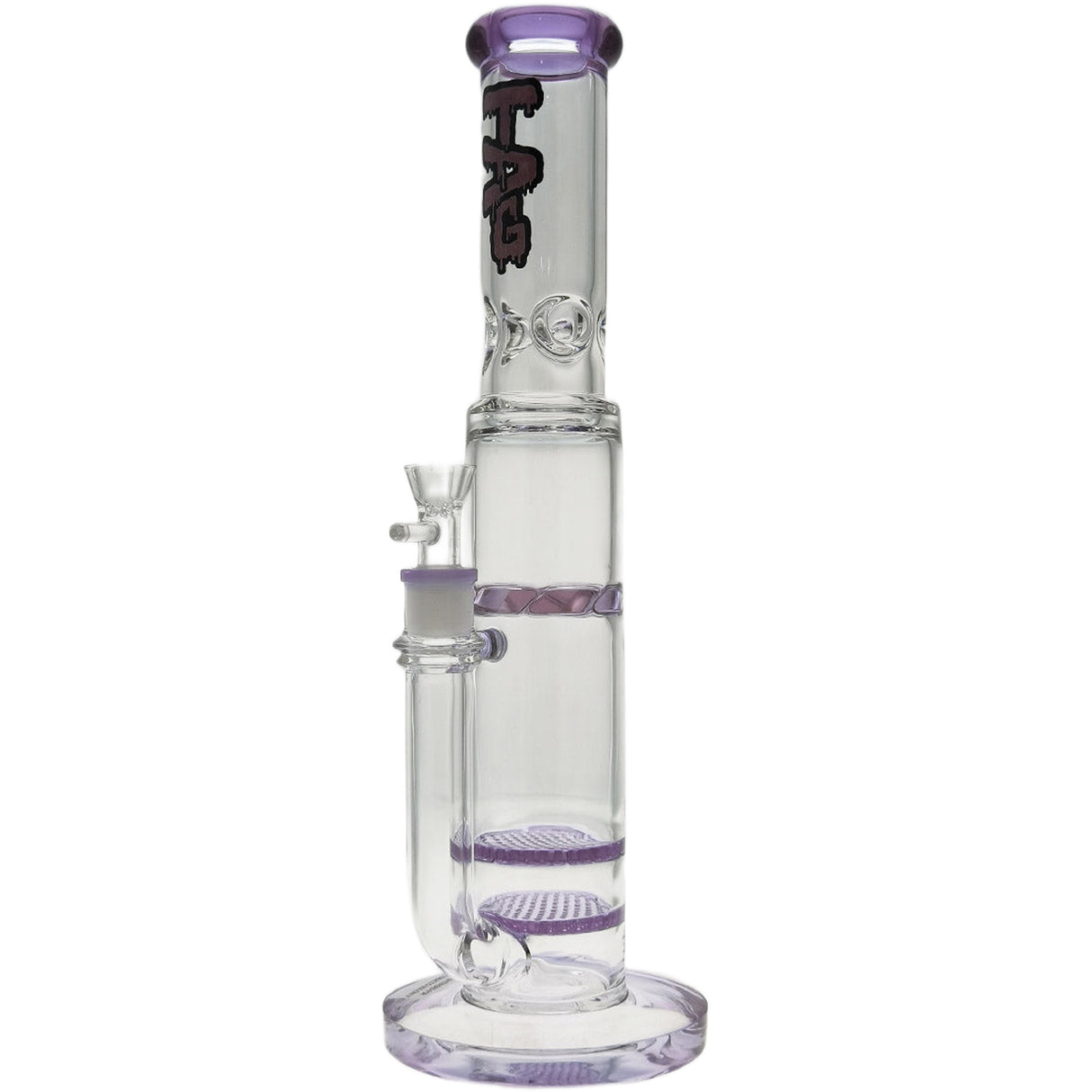 Thick Ass Glass 16" Glass Double Honeycomb Bong w/ Spinning Guard