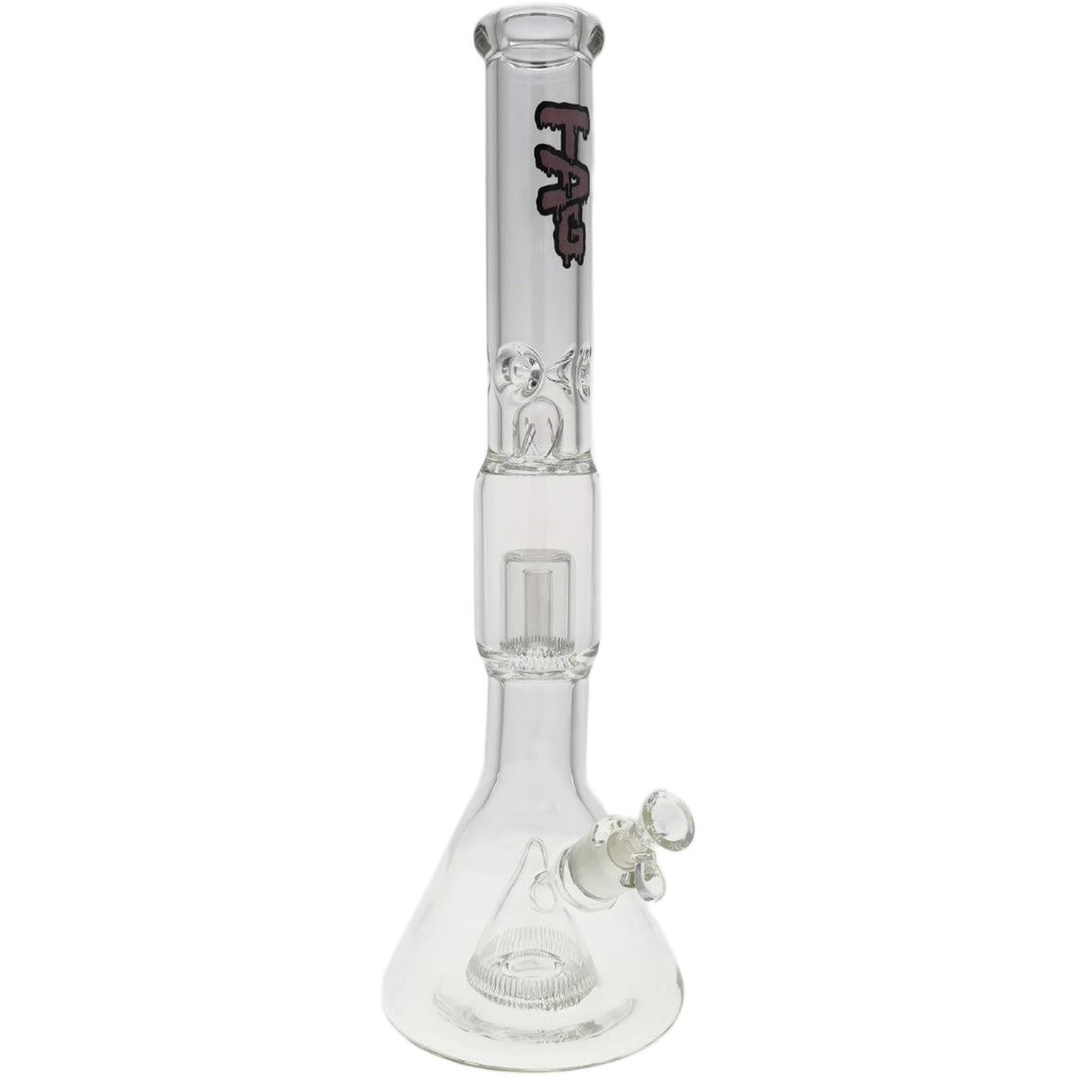 Thick Ass Glass 21" Beaker with Slit Pyramid & Showerhead Percolator - 50x7MM