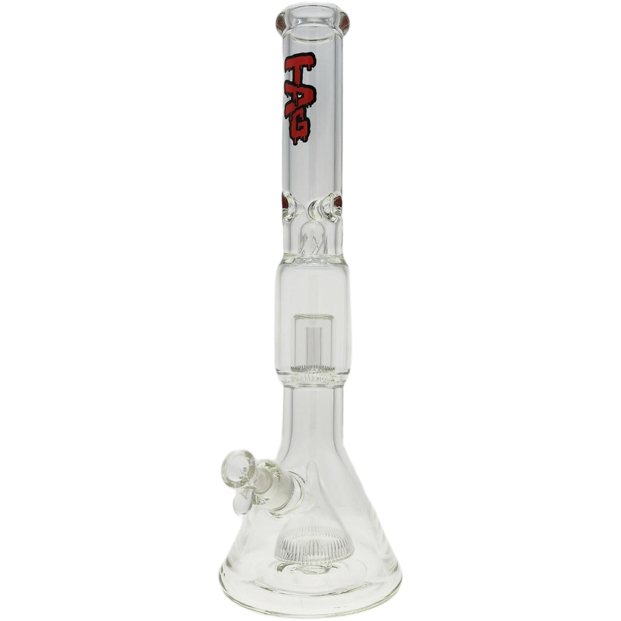 Thick Ass Glass 21" Beaker with Slit Pyramid & Showerhead Percolator - 50x7MM