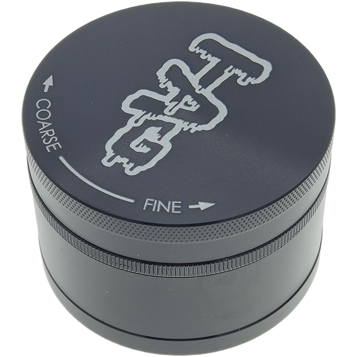 Thick Ass Glass 3" Four-Chamber 120 Micron Grinder with Wavy Logo - Black
